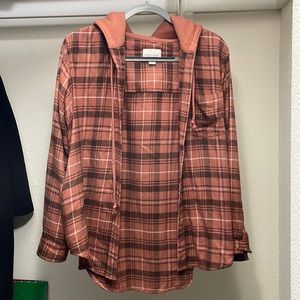 American Eagle Flannel Hoodie